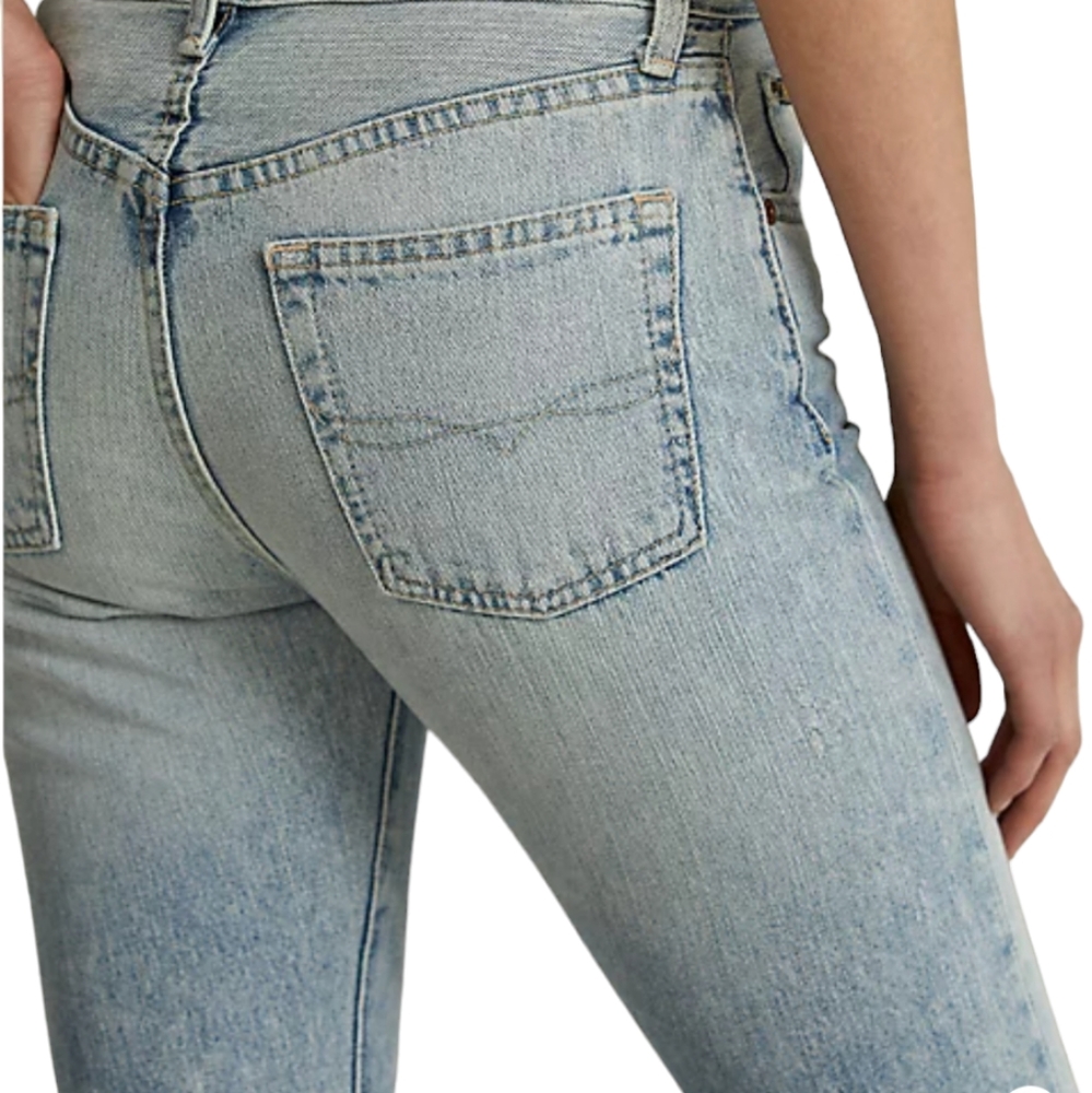 Polo Ralph Lauren Size 25R Callen High-Rise Slim Jean, Light Blue‎ NWT